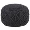 VidaXL Handmade Macrame Pouf Anthracite 45x30 Cm Cotton