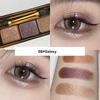 FOMIX Dreifarbiger Lidschatten, zart schimmernd, perlmuttfarbener Glanz, Lidschattenpalette in Erdfarben, kleines tragbares Augen-Make-up