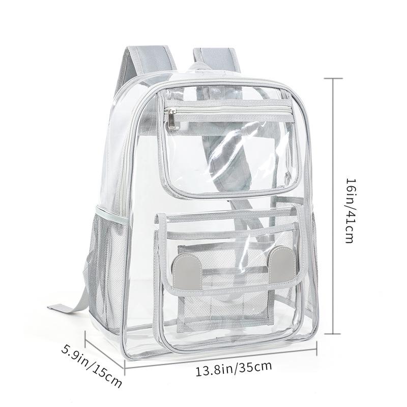 Transparent PVC Backpack for School or Concerts - Large Capacity Bookbag