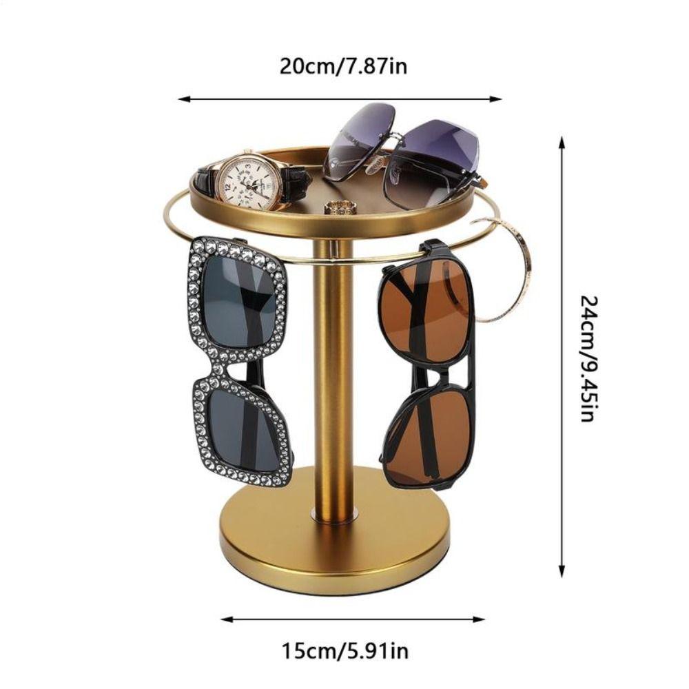 Stainless Steel Eyeglass Display Rack 360° Rotating Sunglasses Holder  for Dresser