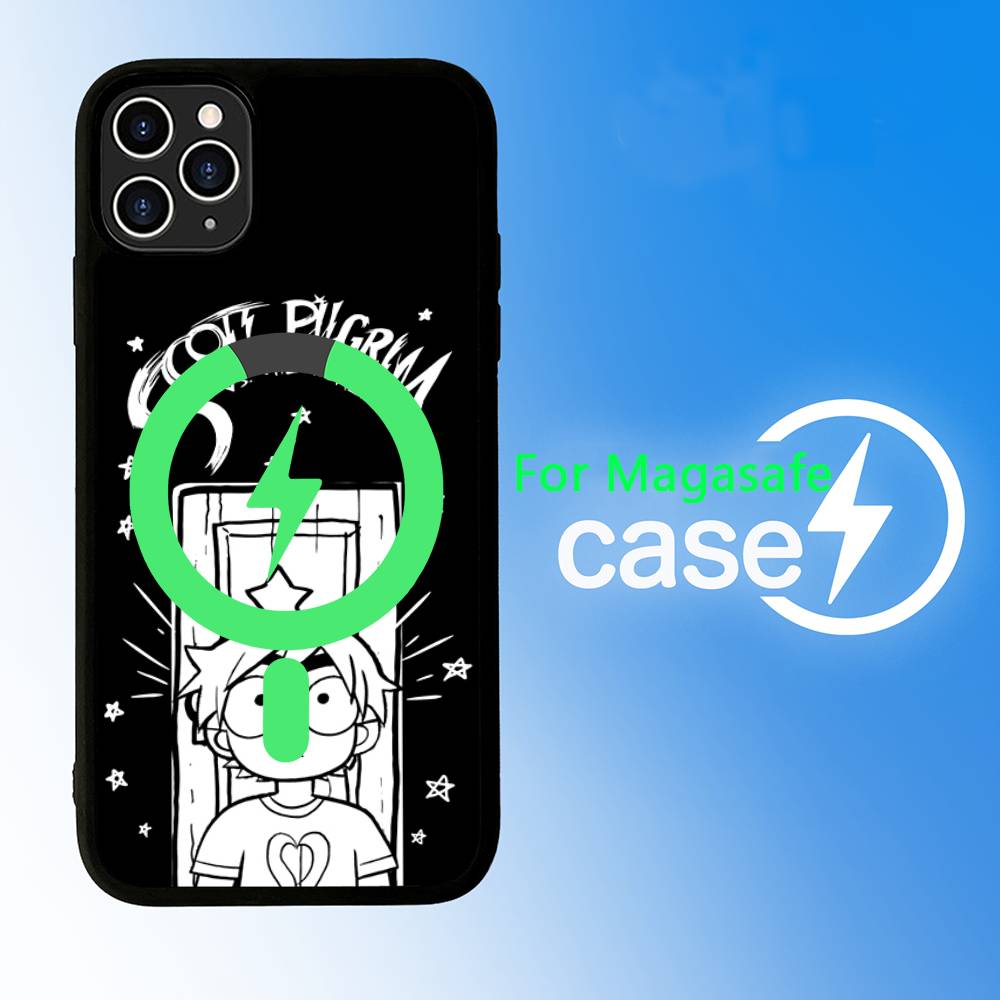 S-Scott Pilgrim For Magsafe Case for iPhone 17 16 Pro Max 15 14 Plus 13 12 11 Wireless Charging Phone Cover iPhone 14 plus