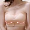 Fashion Strapless Underwear Women's Small Chest Gathered Non-slip Bra Seamless Thin Summer Front Buckle Invisible No Steel Ring Bra