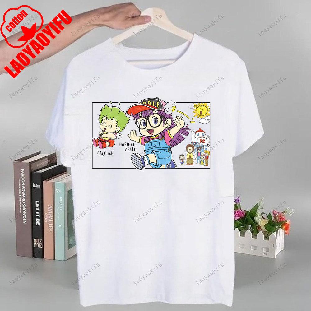 Arale T-shirts Women Graphic Japanese Manga Tshirt Breathable Camisetas Fashionable and Casual Cotton Short Sleeved Round Neck