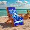 1PC Custom Name "Six Seven Blue Mascot" Beach Towel Highly Absorbent And Sand-Resistant Towel for Swimming, Pool, Yoga, And Travel Lightweight