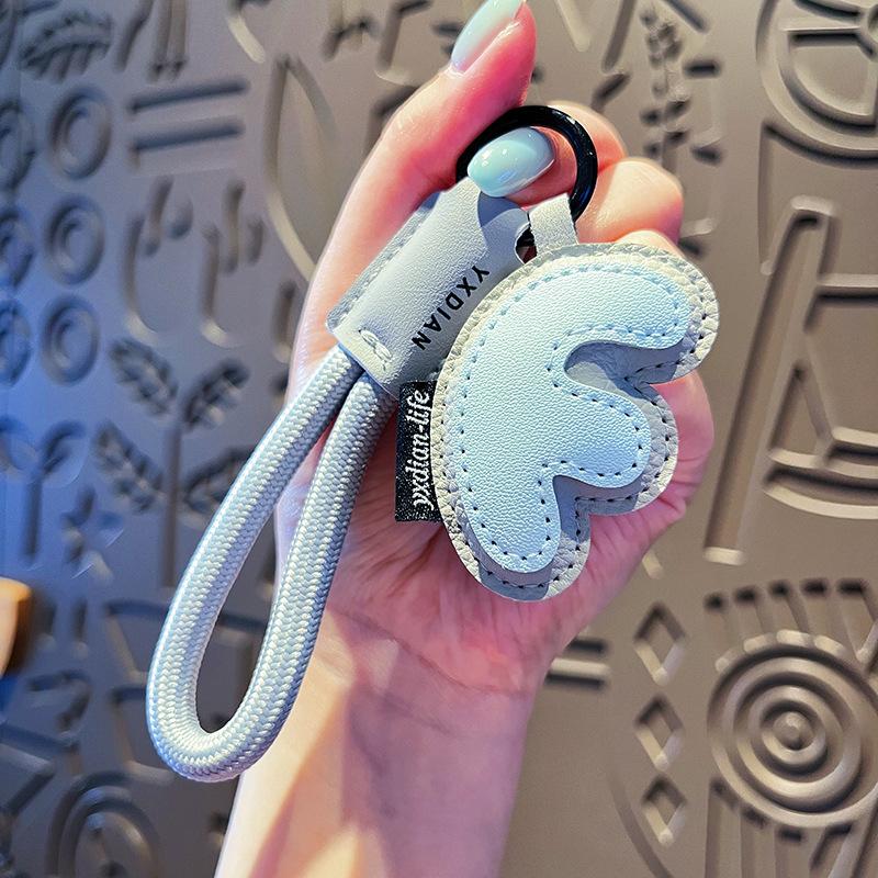 Creative Exquisite 26 English Letter Keychain Pu Leather Bag Hanging Charms Alphabet Keyring Ornaments Lucky Pendant Couple Gift