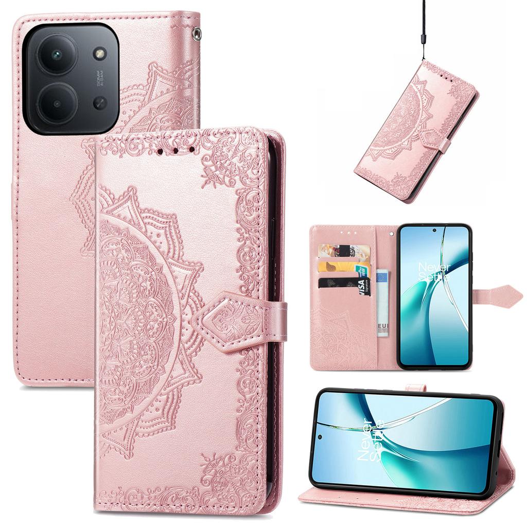 Phone Case For Xiaomi Redmi 15C 4G (EU) (173mm)/15C 5G (EU) (173mm)/Poco C85 4G (173mm) Wallet Mandala Flower Leather Cover Stand View