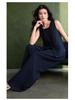 Apricot Linen Suit Vest & Wide-Leg Pants Set for Women - Spring/Summer Professional Two-Piece