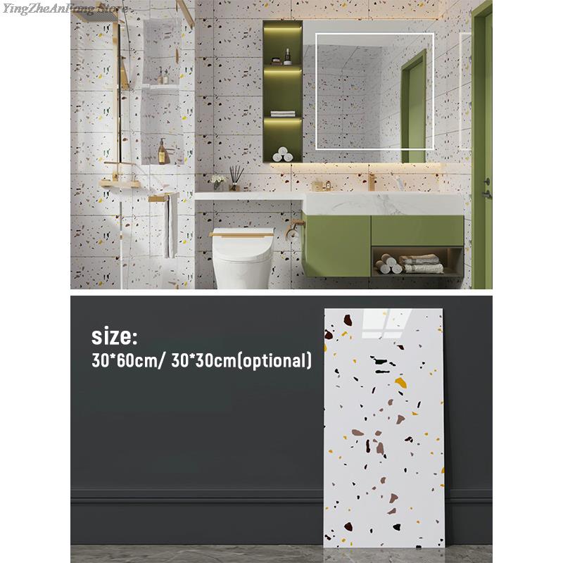 10Pcs Waterproof Marble Tiles Sticker PVC Self Adhesive Vinyl Wall Stickers Bathroom Kitchen Cupboard Backsplash Decor Decals