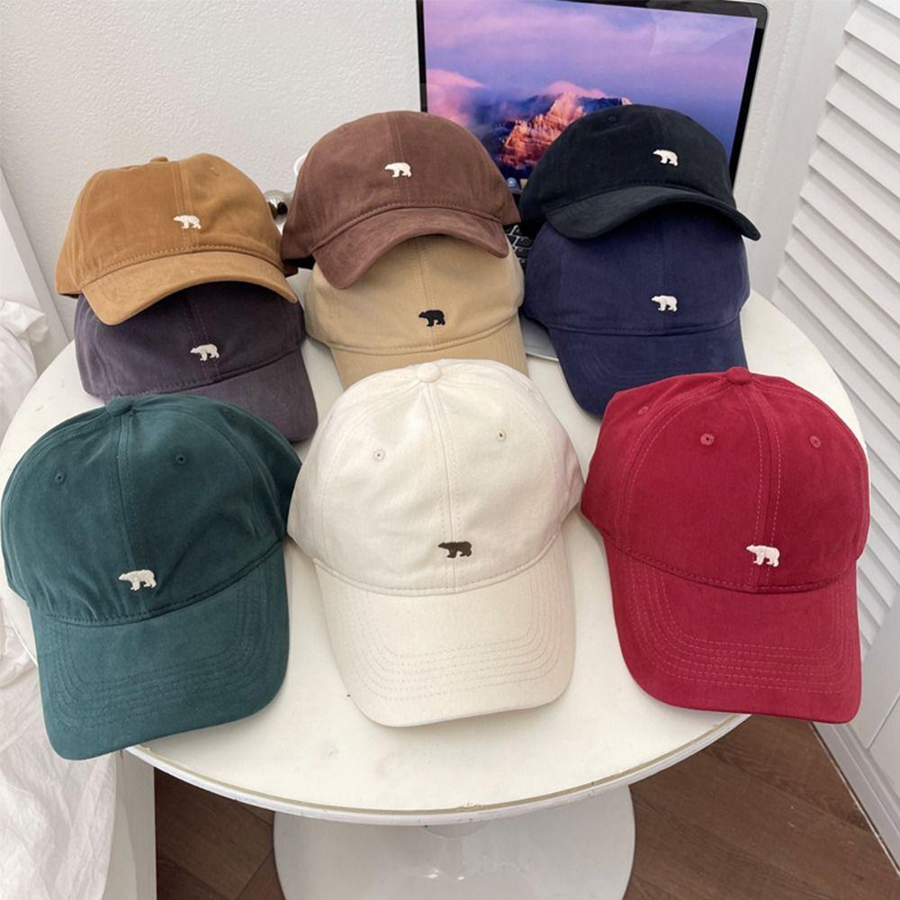 

Cartoon For Men Cotton For Women Korean Style Cap Visors Cap Polar Bear Baseball Cap Snapback Hat