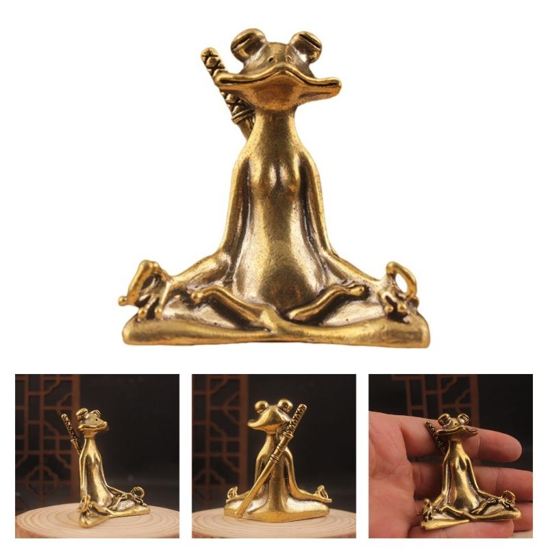Meditating Yogas Frogs Statue Figurine Home Decorative Accent Decors Ornament for Living Room Bedroom Desktop Decors