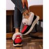 Warm Sneaker Women's Shoes 2025 Winter Plus Size Thick Sole Fleece Metal Chain Cotton Shoes