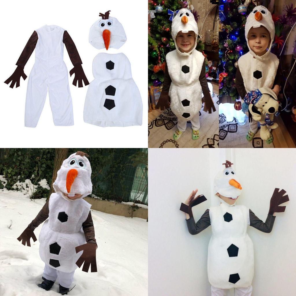 Uroczy Kostium Cosplay Bałwana Olafa z Krainy Lodu Dla Dzieci Halloween Przebranie