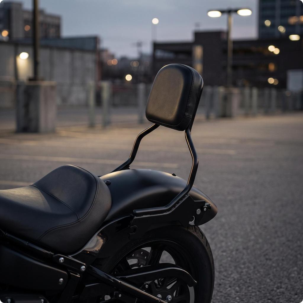 Motorcycle Backrest with Pad Sturdy Passenger Metal Frame