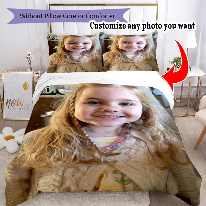 Personalizza Foto Personalizza il tuo set di biancheria da letto con foto Copripiumino Traspirante con Federe Decorazione per la Casa Regalo di Compleanno