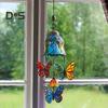 Butterfly Wind Chime Metal Stained Glass Wind Chime Hanging Decoration for Indoor Outdoor Garden Patio Porch Home Decor