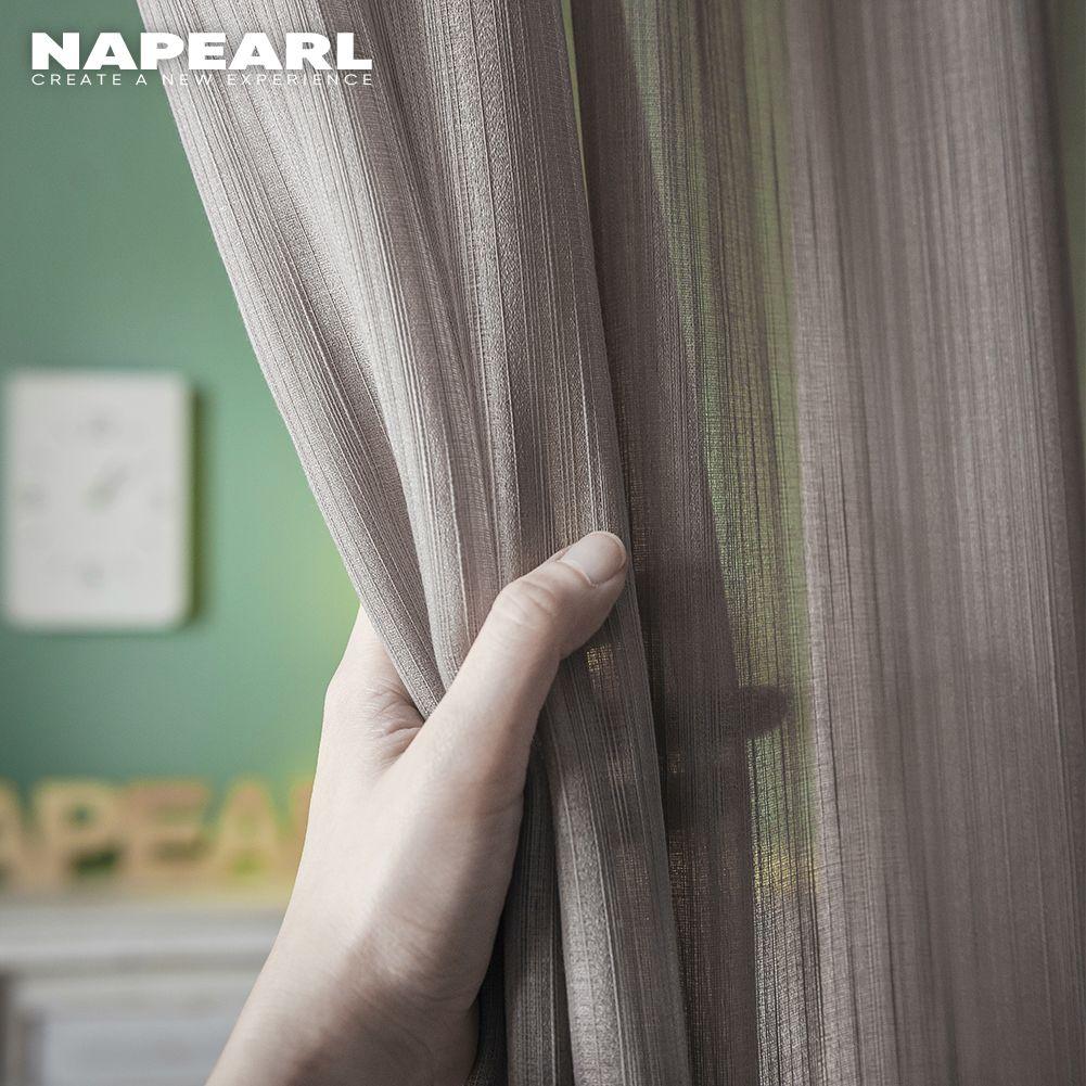 1PC NAPEARL Elegant Solid Color Soft Sheer Tulle Curtain Modern Textured Window Screening for Living Room Bedroom Home Decor