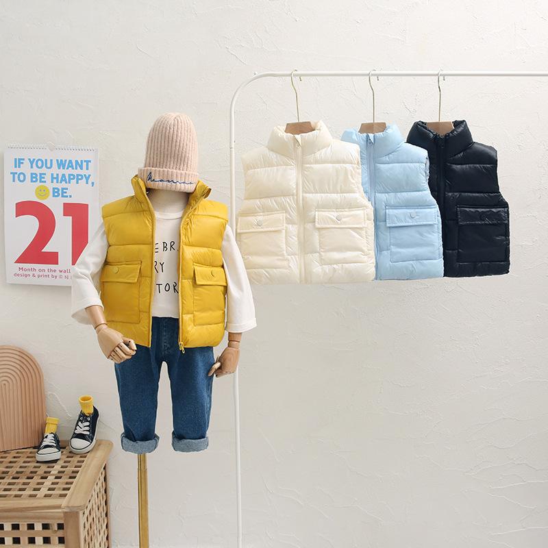 Children's Down Cotton Vest Thickened Warm Cotton Vest for Boys and Girls