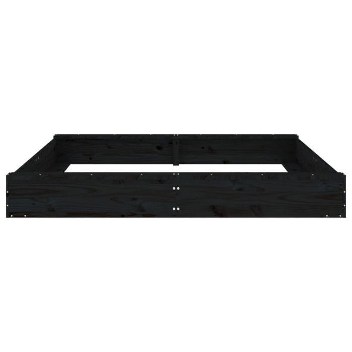 VidaXL Bac à Sable avec Sièges, Jeu de Sable pour Enfants, Aire de Jeux pour Tout-petits Jardin Extérieur, Noir Carré Bois 825041