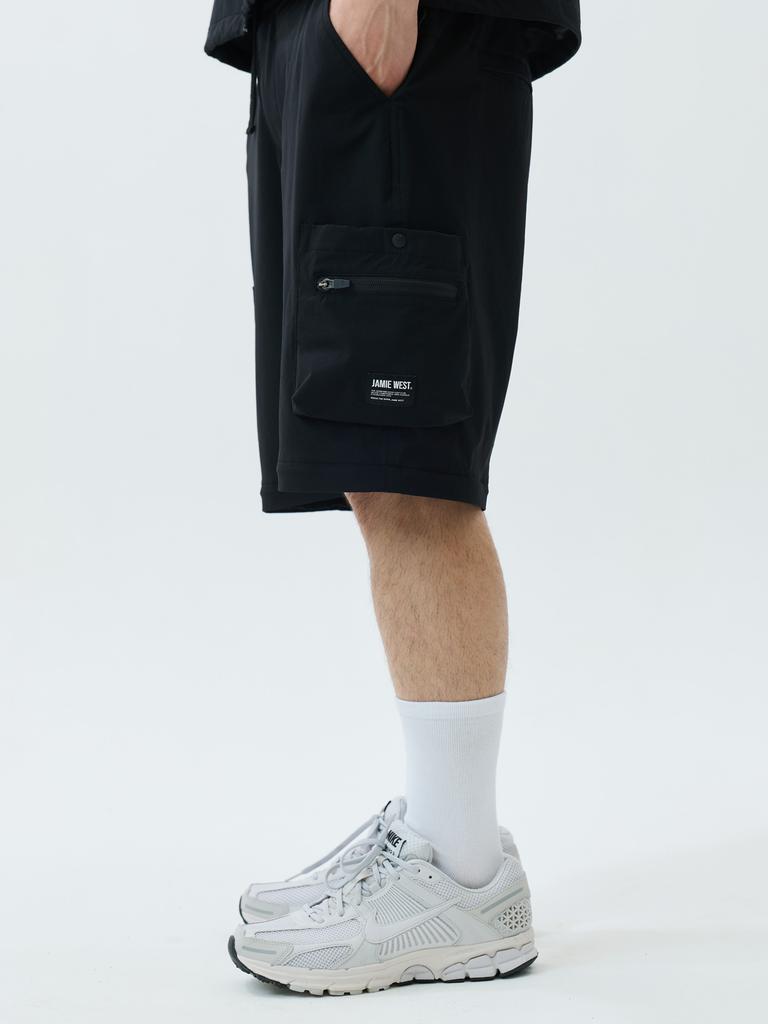 Jeimiweseuteu Detachable Side Pocket Jogger Pants (Black)