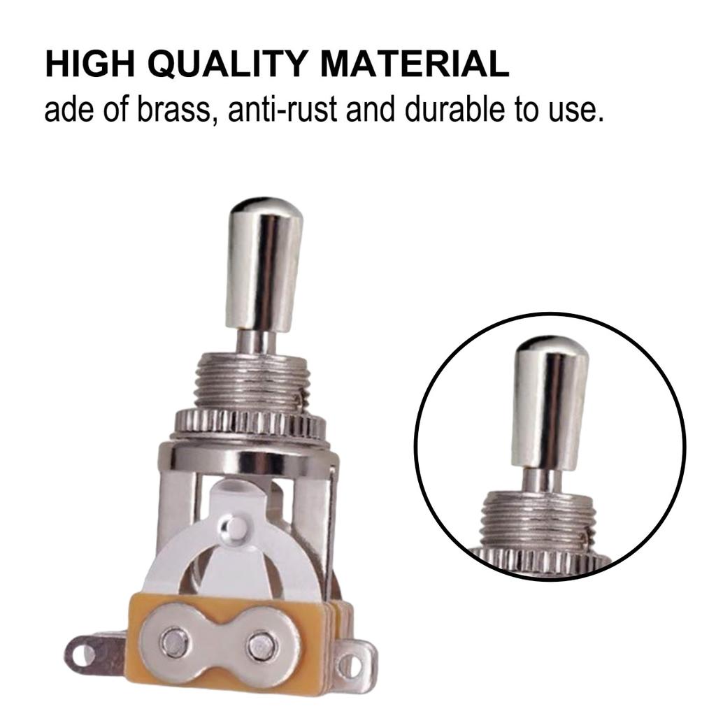 Metal 3 Way Guitar Pickup Switch/Selector Pickup Toggle Switch W/ Brass Tip Knob / for Guitar Accessories Parts