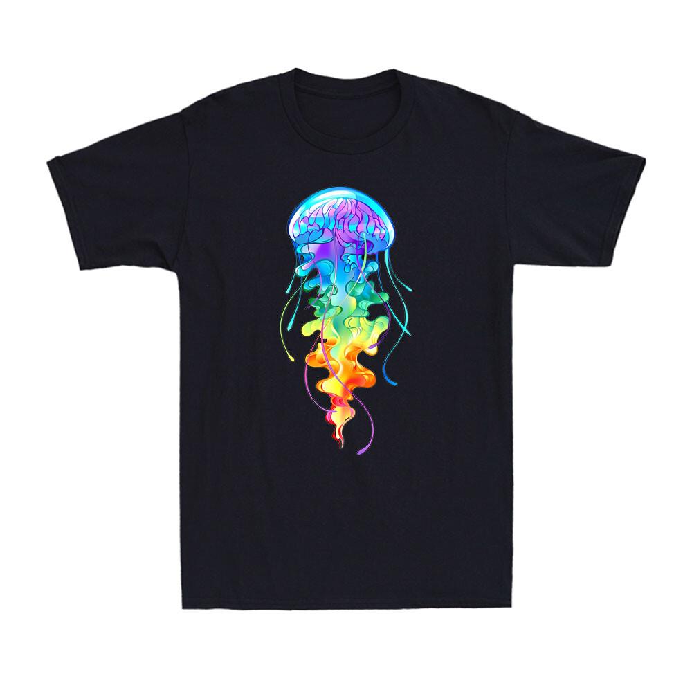 Jellyfish Floral Colorful Rainbow Ocean Animal Diving Gift Novelty Men s T-Shirt XXL