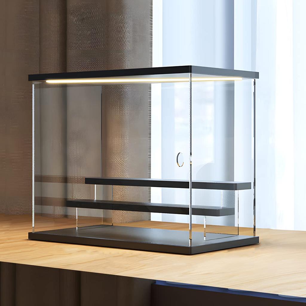 WNJAPAN Acrylic Collection 32cm LED Illuminated Acrylic Collection Box for Plastic and Miniature 3-Tier Case, Wide, Step-Type, Case, Figures, Models,