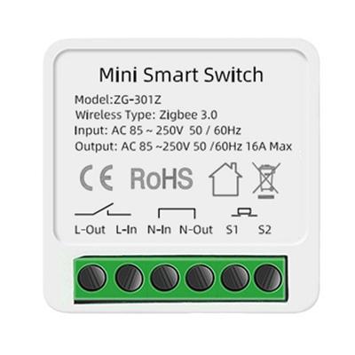 Smart Mini Switch for Zigbee 3 0 with 16A Load Two Way Control Timer Relay Compatible with For Tuya and Voice Control