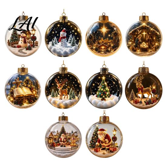 Charming Christmas Gift for Friends Glowing Decorative Ball Lighted Ornament with Festive Scene LED Illuminated Holiday Mantel Accents Tree Hanging