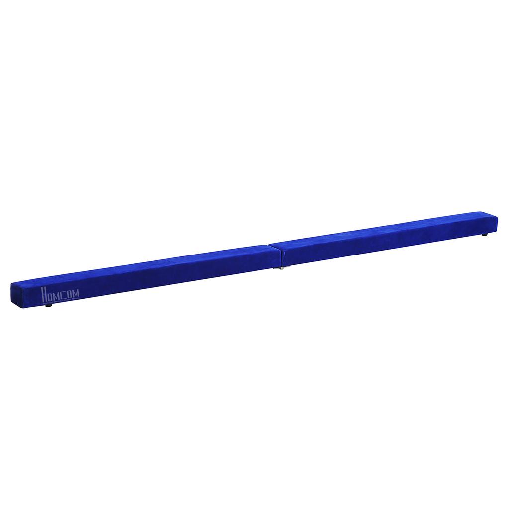 Foldable Balance Beam, Non-Slip, Suede Cover, Sturdy Wood, 210 x 10 x 6.5 cm, Blue