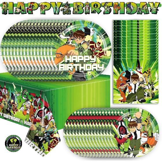 Birthday Party Supplies 63Pack Party Decoration Includes Plates Napkins Banner Tablecloth Badges for The Birthday Party Supplies