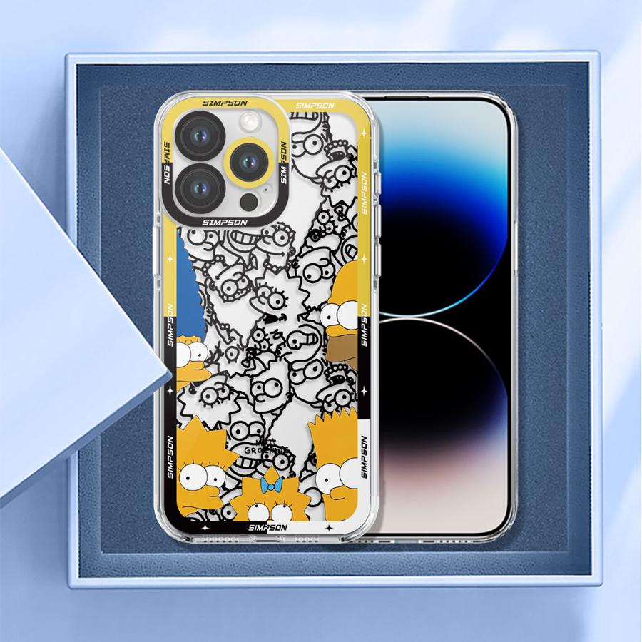 Simpson Fun Family Case for Apple iPhone 16e 17 Air XS XR 13 12 11 17 Pro Max 7 8 SE 15 14 16 Plus Soft Cover
