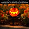 Rust Proof Metal Ground Insert Lights Solar Halloween Pumpkin Light, Waterproof Garden LED Outdoor Easy Install Soil Stakes Lamp with Stake