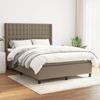 Exclusive House - Slatted Bed Base with Taupe Mattress 140x190 Cm Fabric