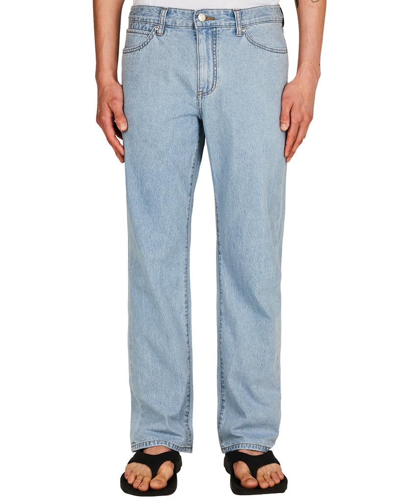 LAB101 Basic Soft Wash Straight Denim Pants (Light Blue)