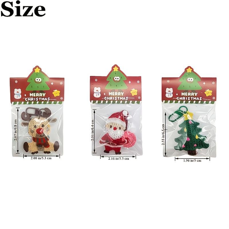 Christmas Keychain Set Cute Knit Stocking Bag Charms Holiday Gift Tags Purse Accessories Stocking Stuffers for Women Girls