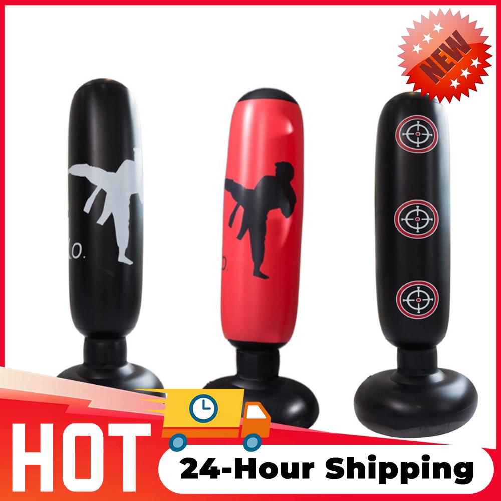 Inflatable Boxing Sandbags Punching Bag 160cm Boxing Column Karate Taekwondo Training Props Inflatable Boxing Bag Gift for Boys