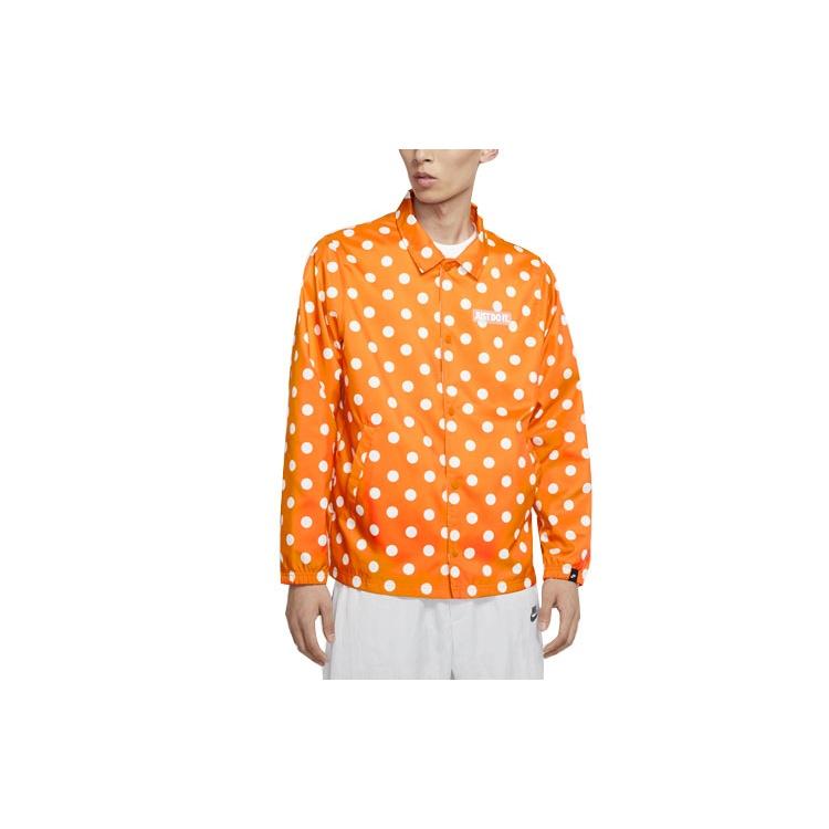 Nike Windproof Breathable polka dots Athleisure Casual Sports Long Sleeves Jacket Orange Men s CQ8924-812 XL