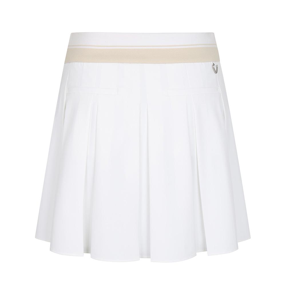 MALBON GOLF Wide Logo Banded Pleated Skirt White (Woman)