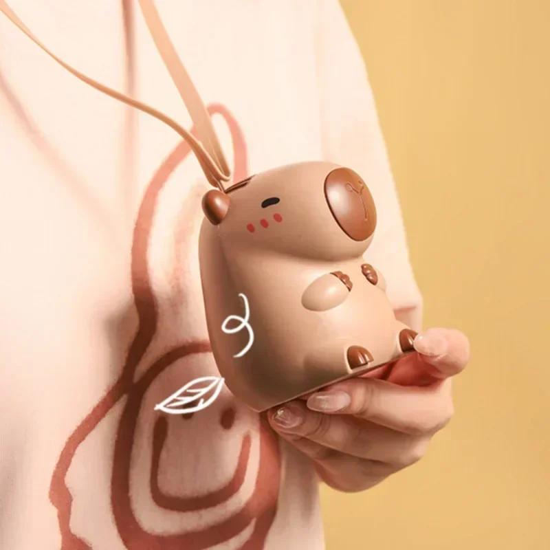 Portable Capibala Mini Small Personal Handheld Pocket Lightweight Fan Travel Office Outdoor Capibala USB Rechargeable Fan