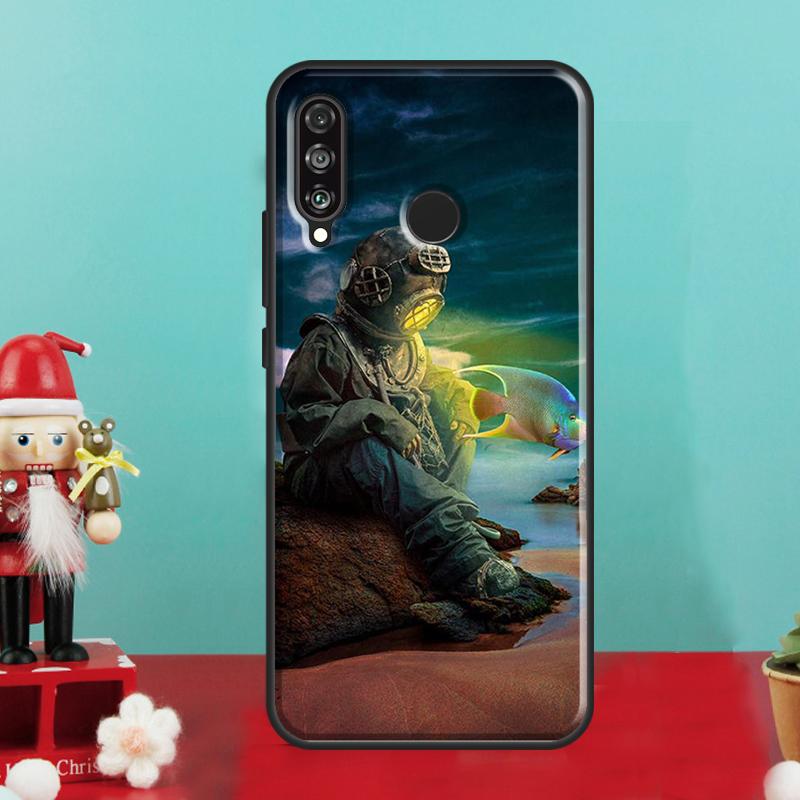 Scuba Diver Mask Diving For Huawei Nova 9 10 SE 12i 12s 11i 8i Y90 Y60 Y70 Y72 Y73 Y61 Y91 P30 P40 Lite P60 Pro Case
