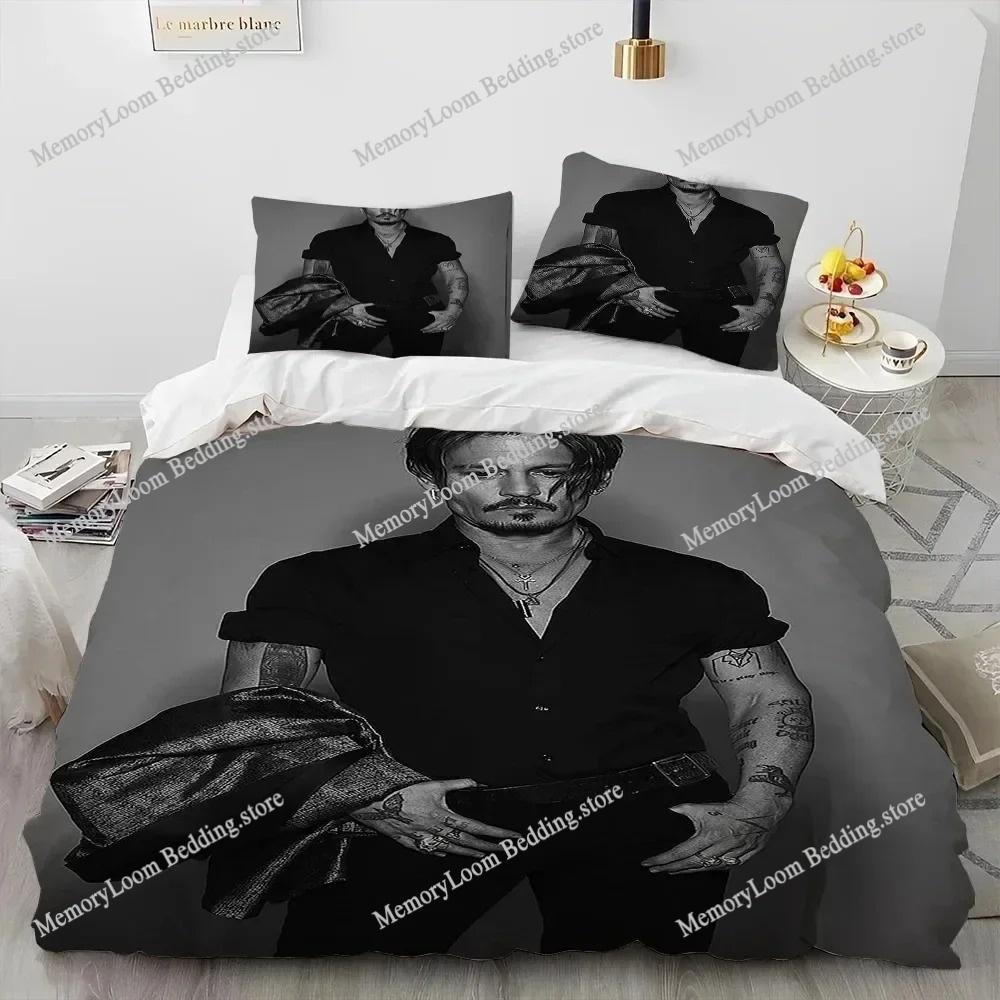 Movie Poster Cool Johnny Depp Bedding Set Single/Full/Queen Size 3D Print Duvet Cover Bedroom Decor Soft Set Home Textileextile