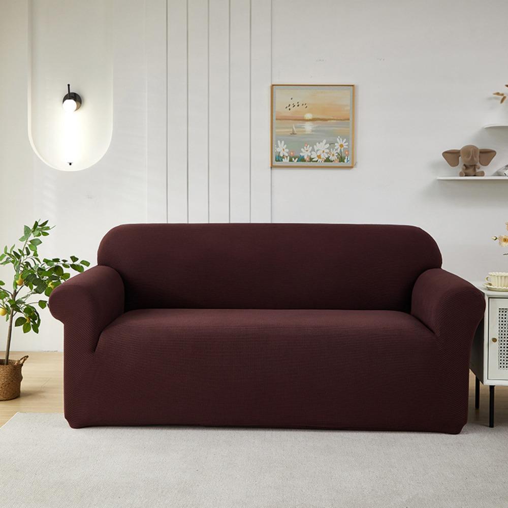 Thick Corn Fleece Couch Cover Stretch Elastic Sofa Slipcover Anti Slip All Season Use