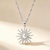 Collier pendentif polyvalent en alliage Soleil, Lune et Étoile