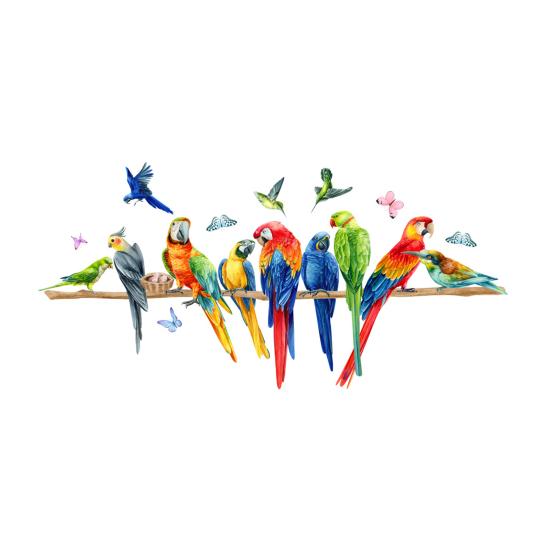 Wall Sticker Realistic Birds Parrot Butterfly Colorful Self-adhesive Waterproof Removeable Great Stickiness