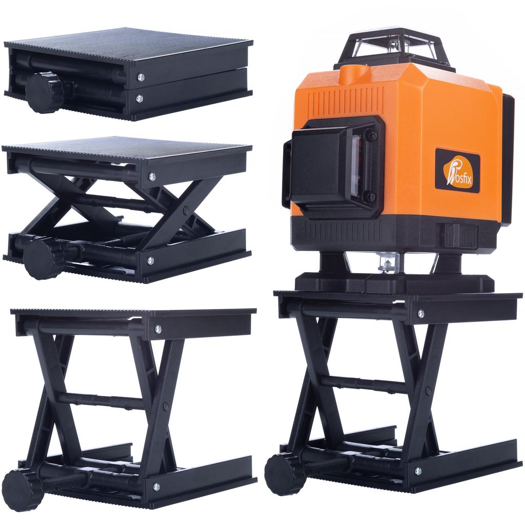 Rosfix Poziomica Laserowa Orange Tiger ROT16L – 16 Linii Laserowych | Zielona Tarcza I Okulary Ochronne | Statyw 43–120 Cm