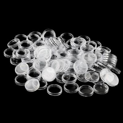 100 buc Capsulă Monedă Comemorativă Plastic Transparent Rotund Mic Accesorii