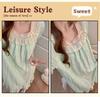 2026 Summer Women's Nightgown: Cloud Cotton, Bra Pads, Short Sleeve, Lace Trim Long Dress