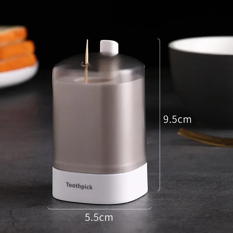 1 Pcs Push Automatic Eject Toothpick Jar Household Portable Toothpick Box Dispenser Holder Toothpick Swab Dispenser Gadget