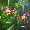 2D Flat Christmas Hanging Pendant Colorful Car Horse Pendant  Bag Charms