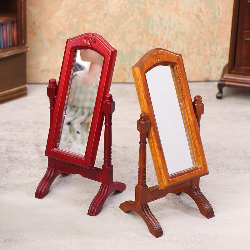 1/12 Puppenhaus Simulation Ankleidespiegel Vertikaler Spiegel Modell Puppenhausmöbel Bodenspiegel Mikro Wohnszene Zubehör